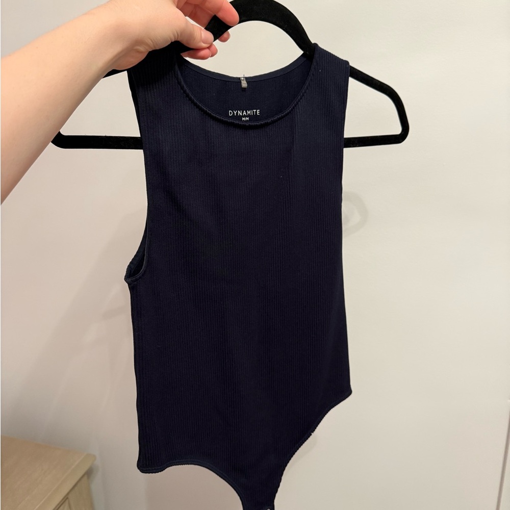 Dynamite Navy Sleeveless Bodysuit